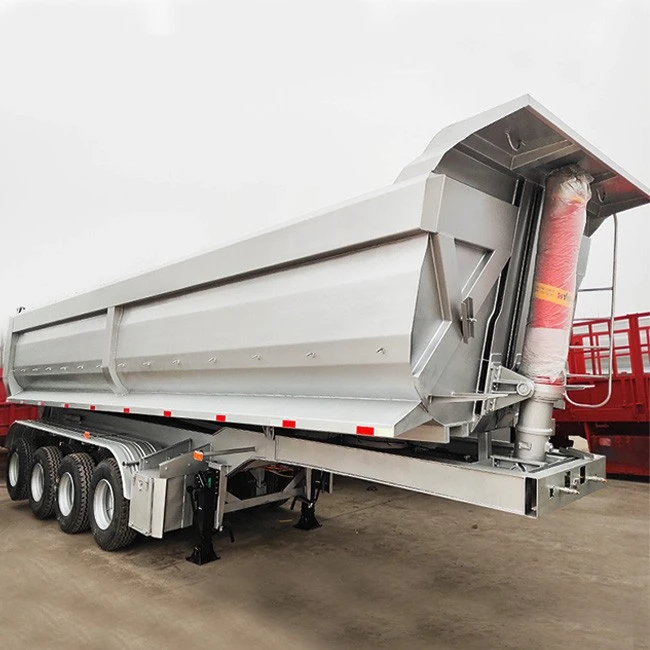 โรงงานจีน TONGYA ยี่ห้อ U รูปร่าง Hyva กระบอก Dump Trailer สำหรับขาย